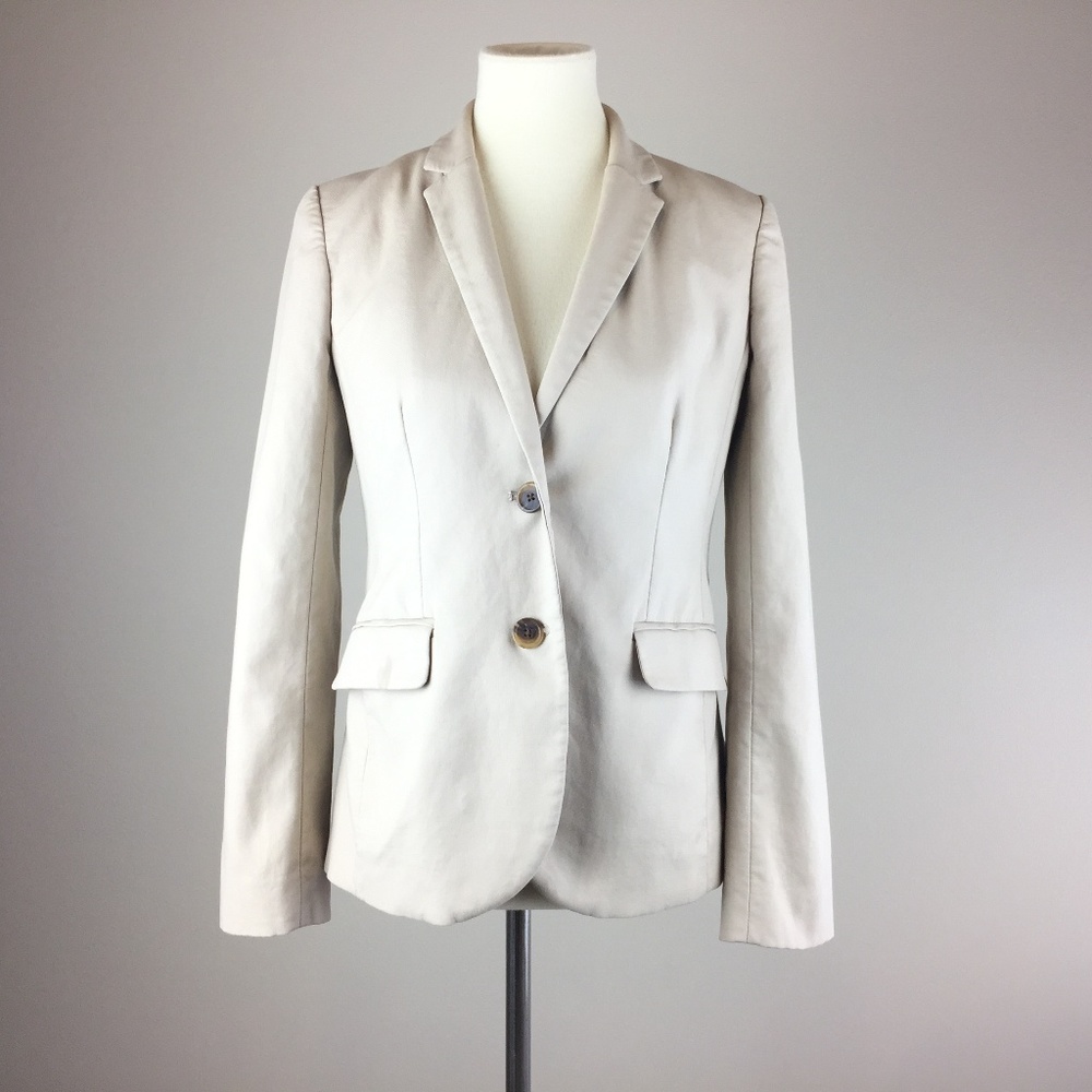J.CREW 1035 Superfine Cotton Jacket blazer beige